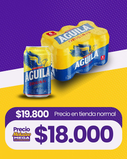 Six pack de aguila en lata