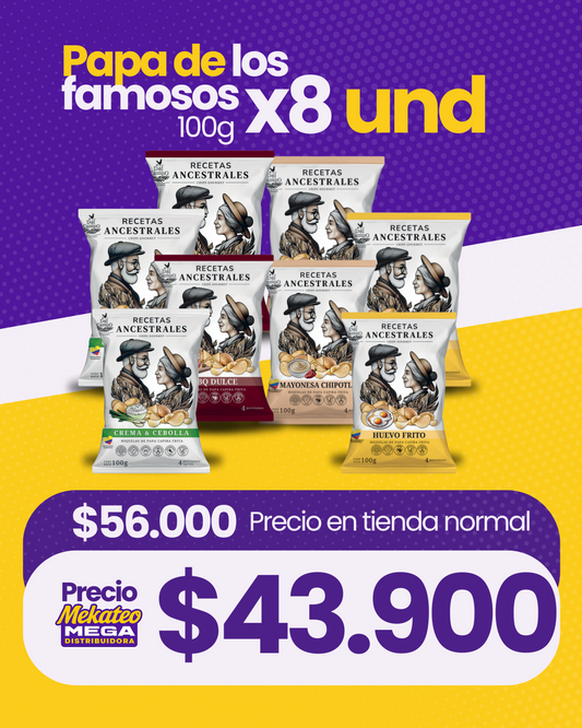 Papas de los famosos x8 unidades